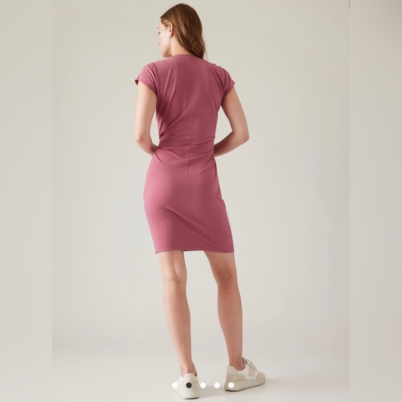 Athleta Effortless Tee Dress // Berry Rose - Picture 2 of 7